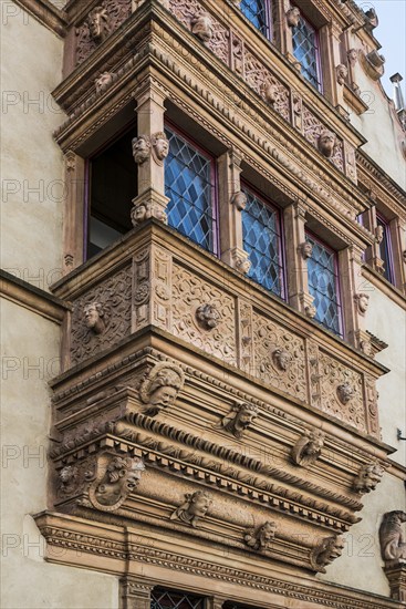 La Maison des Têtes in the old town, Colmar, Alsace, Bas-Rhin, France, Europe