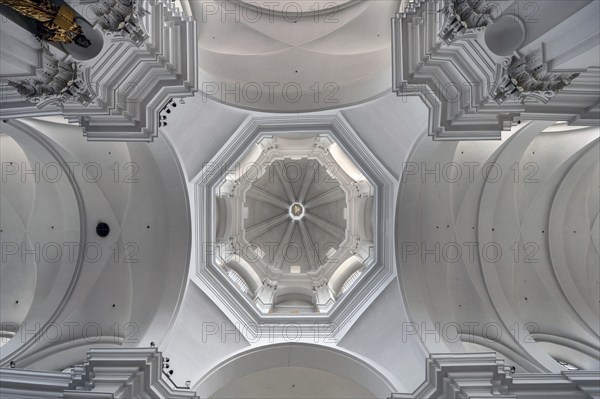 Dome of the parish church of St John, Hauk Abbey, built in 1691, Bahnhofstr. 4, Würzburg, Lower Franconia, Bavaria, Germany, Europe