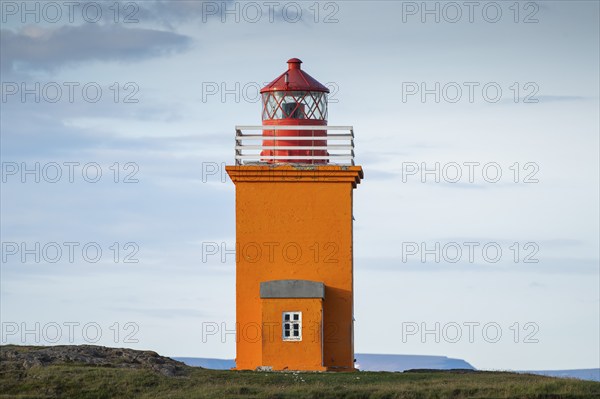 Hegranesviti lighthouse, Hegranes, Landsendi peninsula, near Sauðárkrokur, Skagafjörður, Iceland, Europe