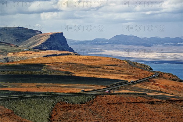 View from the Mirador del Río viewpoint designed by artist César Manrique, Lanzarote, Canary Islands, Canary Islands, Spain, Europe