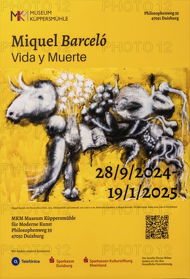 Exhibition Miquel Barcelo, Vida y Muerte, Museum Kueppersmuehle, Duisburg, Germany- Editorial use only
