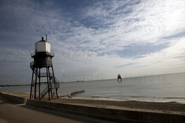The Leading Lights, Victorian lighthouse structure, Dovercourt, Harwich, Essex, England, United Kingdom, Europe
