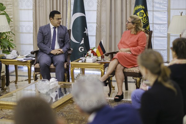 Svenja Schulze (SPD), Federal Minister for Economic Cooperation and Development, meets the Minister for Economic Affairs, Ahad Khan Cheema, Islamabad, 21 August 2024. Photographed on behalf of the Federal Ministry for Economic Cooperation and Development