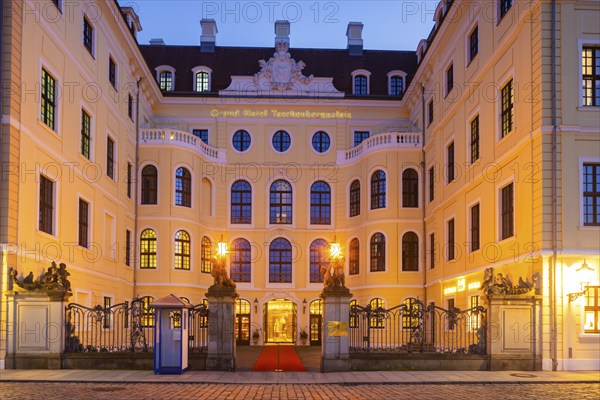 The Taschenbergpalais was built from 1705 as a baroque aristocratic palace in Dresden. After its partial destruction in 1945, it was reconstructed from 1992 as the luxury hotel Taschenbergpalais Kempinski Dresden and opened in 1995. After extensive renovation, the Hotel Taschenbergpalais Kempinski Dresden reopened in 2024, Dresden, Saxony, Germany, Europe