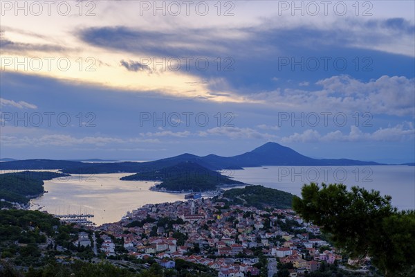 Sunset at the viewpoint, Providenca bar and restaurant, Mali Losinj, Losinj Island, Kvarner Gulf Bay, Croatia, Europe