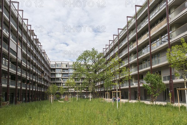 Modern architecture, co-operative, housing co-operative, Westfeld, Basel, Canton of Basel-Stadt, Switzerland, Europe