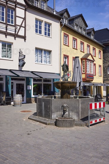 Zwentibold fountain in Bad Münstereifel, Eifel, Euskirchen district, North Rhine-Westphalia, Germany, Europe