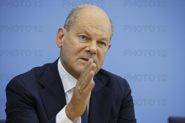 Olaf Scholz (SPD), Federal Chancellor, presents the 2025 budget at the BPK. Berlin, 05.07.2024. Photographed on behalf of the Federal Ministry of Finance