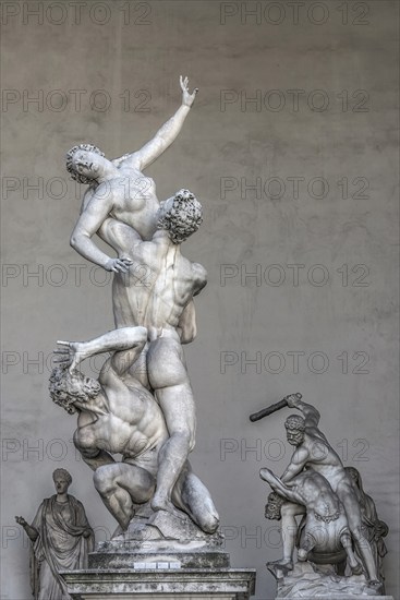 Statue of the Rape of the Sabines, sculpture, art, Renaissance, tourist attraction, monument, sculpture, representation, culture, famous, Piazza della Signoria, Florence, Tuscany, Italy, Europe