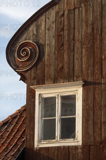 Historic wooden house, Hanseatic town of Visby, UNESCO World Heritage Site, Gotland Island, Sweden, Europe