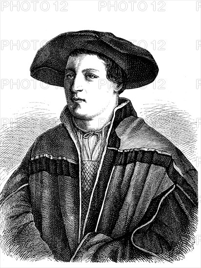 Hans Holbein the Younger, 1498, 29 November 1543, was a German painter, Historical, digital reproduction of an original from the 19th century