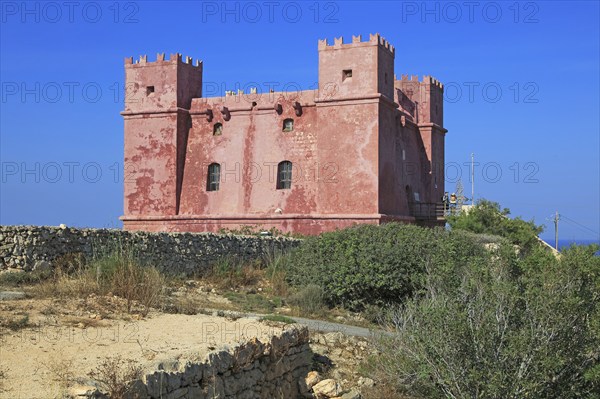 St Agatha's Red Tower fortress, Melliaha, Marfa Peninsula, Republic of Malta built 1649