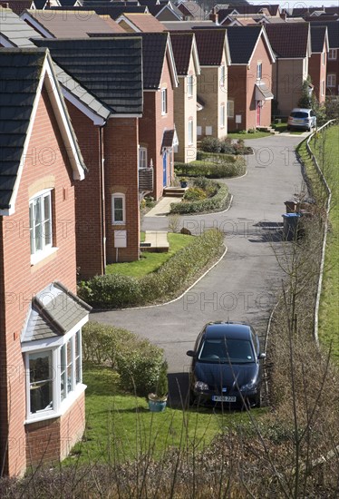 High density modern housing on greenfield site, Saxmundham, Suffolk, England, United Kingdom, Europe