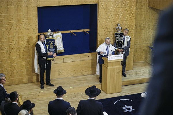 Rabbi Avichai Apel, Chairman of the Orthodox Rabbinical Conference (ORD), pictured at the inauguration of the synagogue centre in Potsdam in the synagogue. Berlin, 04.07.2024