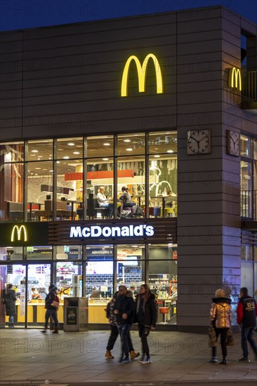 Essen Central Station, McDonald's Restaurant branch, in Essen, North Rhine-Westphalia, Germany, Europe