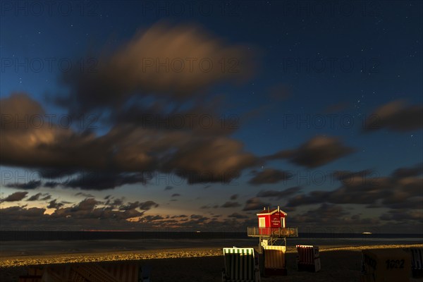 Evening sky, clouds, beach, tourism, travel, holiday, North Sea, North Sea island, Langeoog, Germany, Europe