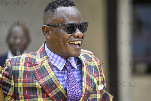 Sapeur, member of the Société des Ambianceurs et des Personnes élégantes (SAPE), society of entertainers and stylish people, Brazzaville, Republic of Congo
