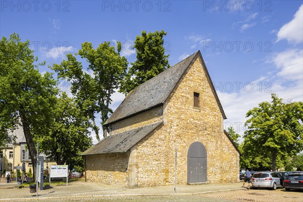 Remains of a historic church in Romanesque style with original vestibule made of natural stone from 1822, Cathedral vestibule, Goslar, Lower Saxony, Germany, Europe