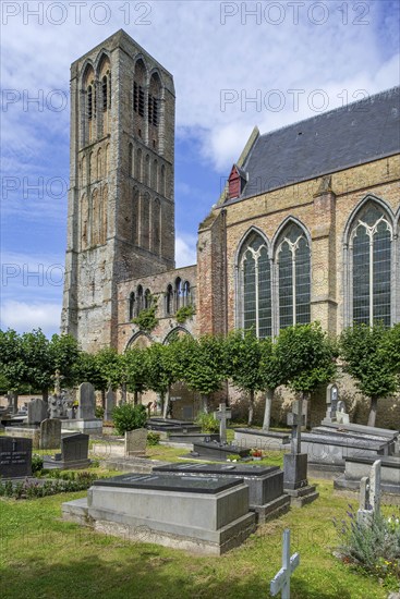 Our-Lady of the Assumption church, Onze Lieve Vrouw-Hemelvaartkerk in the city Damme, West Flanders, Belgium, Europe