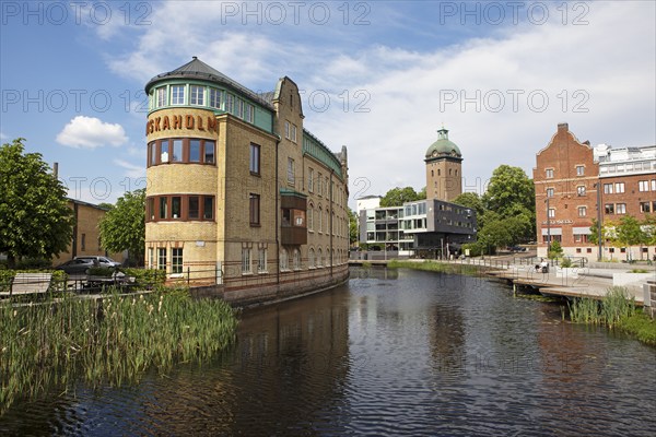 Old textile factory Viskaholm by the river Viskan, Borås, Västra Götalands län, Sweden, Europe