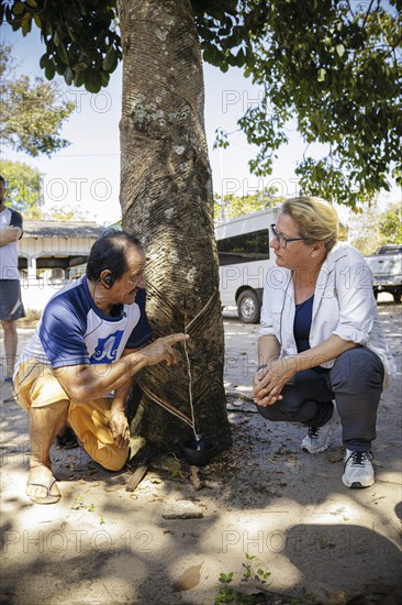 Svenja Schulze (SPD), Federal Minister for Economic Cooperation and Development, visits the community of Jamaraqua in the Tapajos National Forest. Here during the extraction of natural latex. Jamaraqua, 20.07.2024. Photographed on behalf of the Federal Ministry for Economic Cooperation and Development