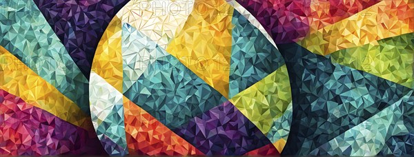 Abstract Easter egg design with geometric patterns, bold colors, and a mix of textures, creating a modern and dynamic look, AI generated