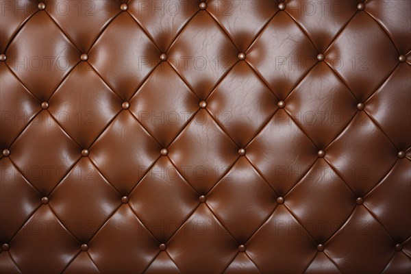 Brown leather upholstery close up. KI generiert, generiert, AI generated