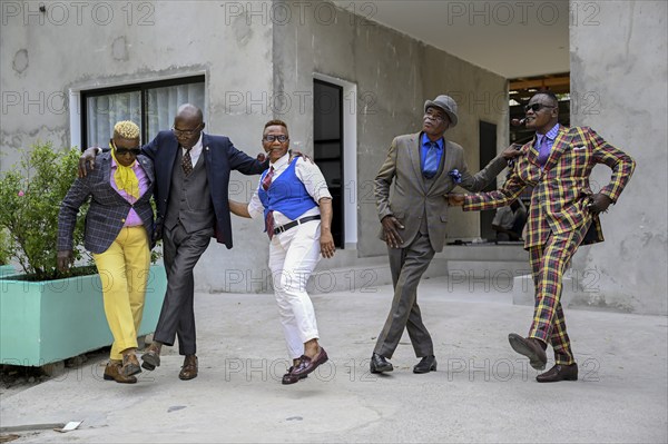 Sapeurs, members of the Société des Ambianceurs et des Personnes élégantes (SAPE), society of entertainers and stylish people, Brazzaville, Republic of Congo