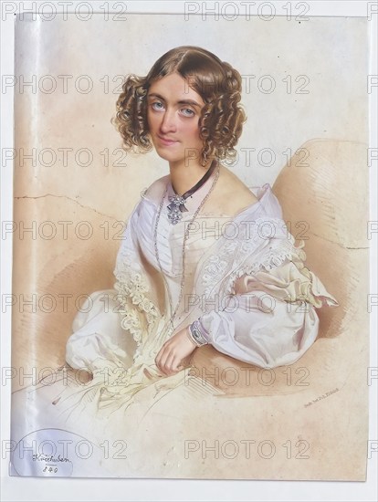 Ludmilla von Thysebaert (1809-1858), Baroness, Dame of the Order of the Star Cross, Lady of the Court, Historical, digitally restored reproduction from a 19th century original, Record date not stated