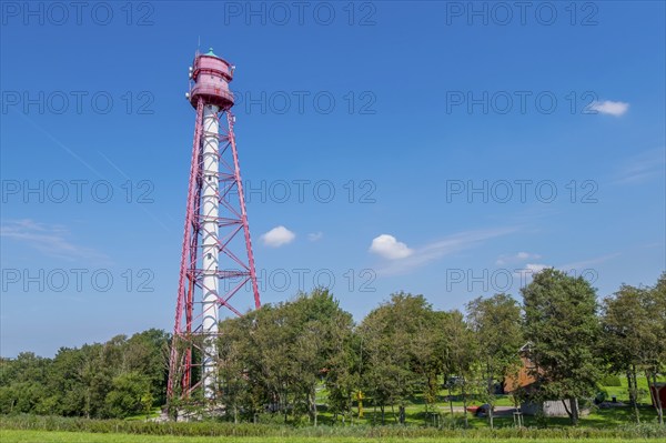 Campen lighthouse, highest lighthouse on the German mainland, Krummhörn, East Frisia, Lower Saxony, Germany, Europe