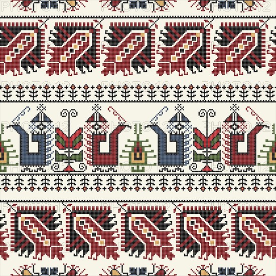 Traditional Bulgarian embroidery vector pattern