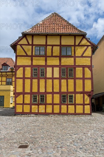 Half-timbered house, Andresens Købmandsgård or Kaufmannshof, Kerteminde, Funen, Region Syddanmark, Denmark, Europe