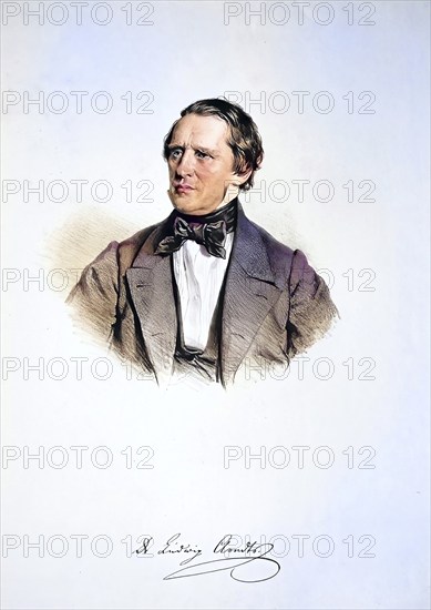 Carl Ludwig Arndts, Ritter von Arnesberg (ennobled since 1870/71, born 19 August 1803 in Arnsberg, died 1 March 1878 in Vienna) was a lawyer, professor and politician (member of the Frankfurt National Assembly and the Austrian House of Lords), Historical, digitally restored reproduction from a 19th century original, Record date not stated