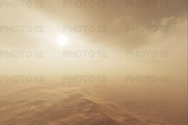 Aerial view of a sandstorm in the Sahara, Sahara dust, dust cloud, AI generated, AI generated, AI generated
