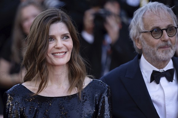 Cannes, France, 21.5.2024: Chiara Mastroianni and Fabrice Luchini at the premiere of Marcello Mio on the red carpet of the Palais des Festivals during the 77th Cannes International Film Festival. The 77th Cannes International Film Festival will take place from 14 to 25 May 2024, Europe