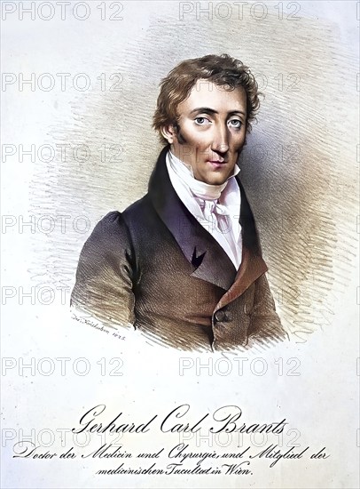 Gerhard Karl Brants (1782-1858), Austrian physician, Historical, digitally restored reproduction from a 19th century original, Record date not stated