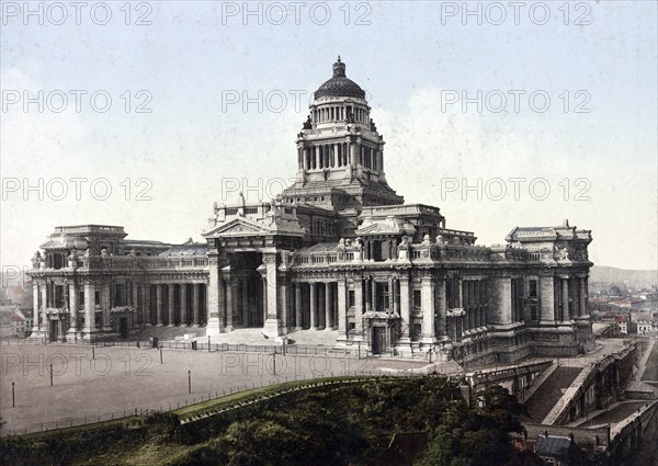 Palace of Justice in Brussels, Belgium, Historical, digitally restored reproduction from a 19th century original, Record date not stated, Europe