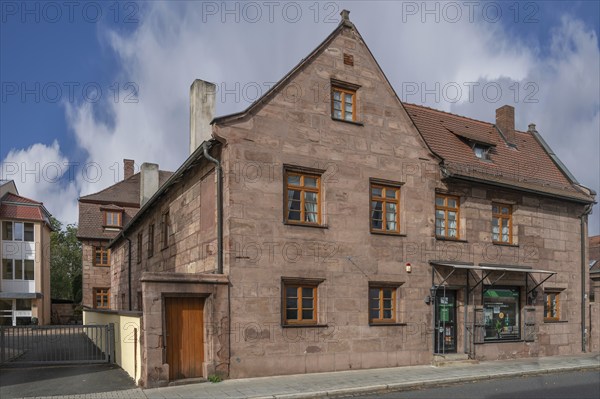 Bathing castle, former manor house, core 1612, rebuilt 1795, today residential building, main street 55, Nuremberg-Mögeldorf, Middle Franconia, BNayern, Germany, Europe