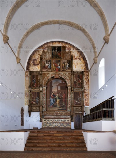 Interior view, church Igreja da Misericórdia de Silves, altar, Silves, Algarve, Portugal, Europe