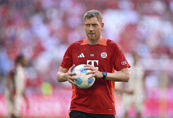 Goalkeeper coach Michael Rechner FC Bayern Munich with ball, FCB Allianz Arena, Munich, Bavaria, Germany, Europe