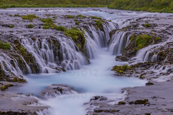 Bruarfoss, blue water, waterfall, Iceland, Europe