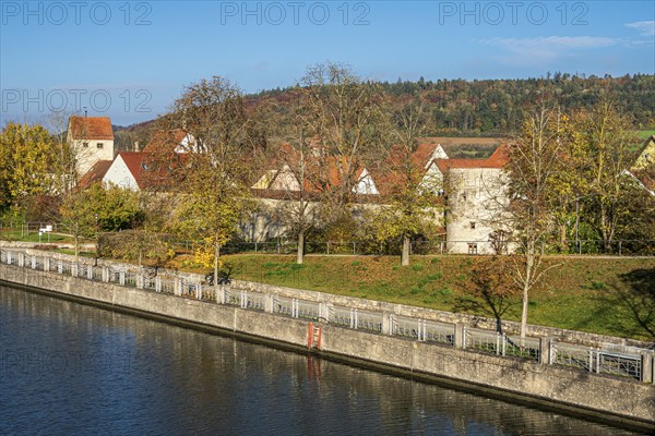 Main-Donau Kanal, historic center of Berching, Bavaria, Germany, Europe