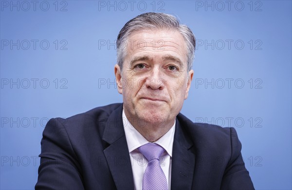 Wolfgang Büchner, Deputy Government Spokesman, recorded during a government press conference in Berlin, 12 April 2024