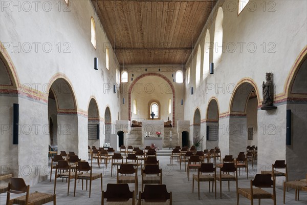 Monastery church of St Cyriac, nave, early Romanesque, Sulzburg, Markgräflerland, Upper Black Forest, Baden-Württemberg, Germany, Europe