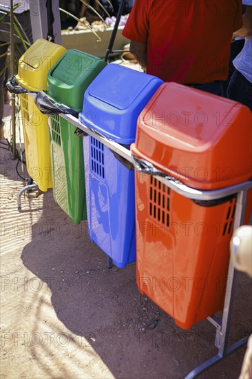 Waste bin for waste separation in the Santarem Eco Centre. Santarem, 19.07.2024. Photographed on behalf of the Federal Ministry for Economic Cooperation and Development