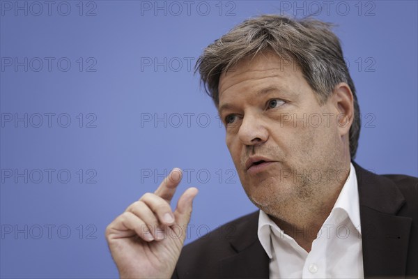 Robert Habeck (Alliance 90/The Greens), Federal Minister for Economic Affairs and Climate Protection and Vice-Chancellor, recorded during the presentation of the Federal Government's 1st Equality Report at the Federal Press Conference in Berlin, 3 July 2024