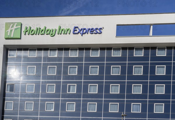 Holiday Inn Express Hotel in Antwerp, square façade design, Flanders, Belgium, Europe