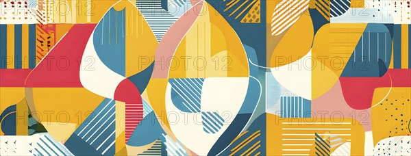 Abstract Easter egg design with geometric patterns, bold colors, and a mix of textures, creating a modern and dynamic look, AI generated