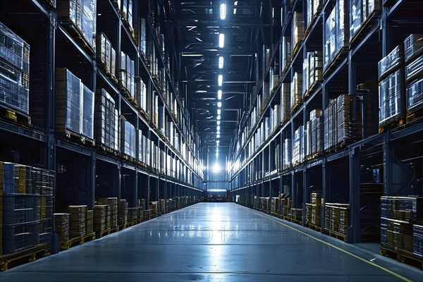Gigantic logistics warehouse, ai generated, AI generated, storage, delivery, package, industry