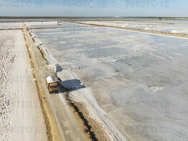 The Bonanza salt works near Sanlúcar de Barrameda. Aerial view. Drone shot. Cádiz province, Andalusia, Spain, Europe